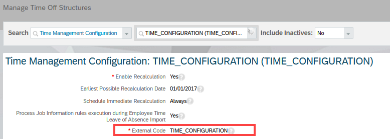 Time Management Configuration